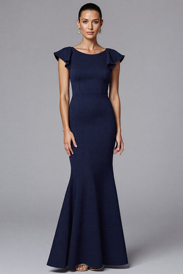 Navy Mermaid Long Formal Dress